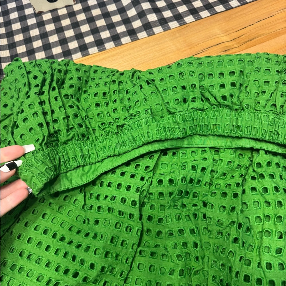 Kate Spade Vibrant Green A-Line Eyelet Skirt - Picture 5 of 6